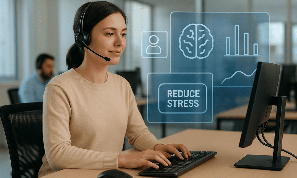 call center stress burnout AI